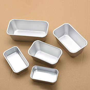 Aluminum Loaf Pan, Rectangle, Quick Release Baking Molds, Silver, 120x70x30mm