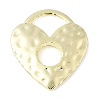 Alloy Pendants, Rack Plating, Heart Shape Lock, Golden, 39.5x35.5x4.5mm, Hole: 16x11mm