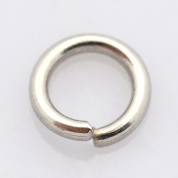 304 Stainless Steel Open Jump Rings, Stainless Steel Color, 5x1mm, 18 Gauge, Inner Diameter: 3mm