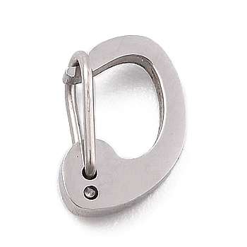 304 Stainless Steel Push Gate Snap Key Clasps, Manual Polishing, Stainless Steel Color, 10x7x4mm, Inner Diameter: 4x6mm