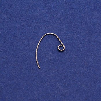Brass Earring Hooks, Textured, Real Platinum Plated, 20x15x1mm, Hole: 2.2mm, Pin: 1mm