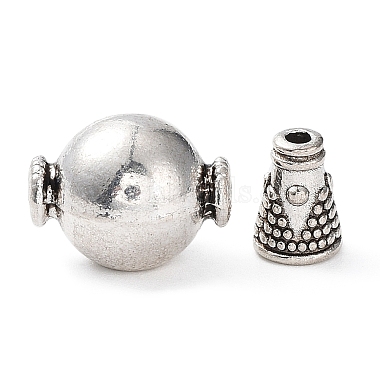 alliage de style tibétain 3 perles trou gourou(X-TIBEB-M030-06AS)-2
