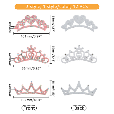 superfindings 12pcs 6 patchs en strass en tissu non tissé(DIY-FH0004-86)-2