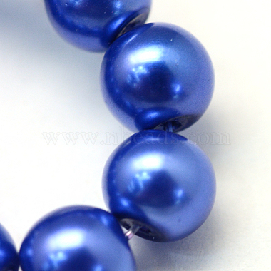 Backen gemalt pearlized Glasperlen runden Perle Stränge(X-HY-Q003-4mm-28)-3