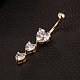 Real 18K Gold Plated Brass Cubic Zirconia Navel Ring Navel Ring Belly Rings(AJEW-EE0001-18)-3