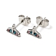 Rhinestone Whale Tail Shape Stud Earrings with 316 Surgical Stainless Steel Pins(EJEW-A081-07P)-2