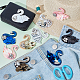 14Pcs 14 Style Swan Shape Cloth Sew on Patches(PATC-HY0001-18)-4