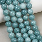 Natural Dyed White Jade Beads Strands, Smooth Round, Dark Cyan, 12mm, Hole: 1.2mm, about 33pcs/strand, 14.96''(38cm)(GG-CBAEB22-B01-12mm-04)