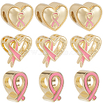 12Pcs 3 Styles Brass Enamel European Beads, Large Hole Beads, Rack Plating, Long-Lasting Plated, Lead Free & Cadmium Free, Real 18K Gold Plated, 12~14x7.5~13.5x8.5~10.5mm, Hole: 4.5~5mm, 4pcs/style(OPDL-BBC0001-02)
