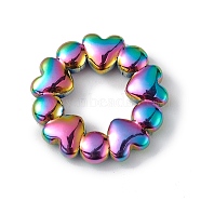 Ion Plating(IP) 304 Stainless Steel Linking Rings, Heart Ring, Rainbow Color, 18x3mm, Inner Diameter: 8.5mm(STAS-I673-02MC)