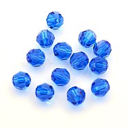 Austrian Crystal Beads, 8mm Faceted Round, Royal Blue, hole: 1mm(X-5000_8mm243)
