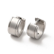 304 Stainless Steel Thick Hoop Earrings, Stainless Steel Color, 12.5x7mm(EJEW-P255-01P)