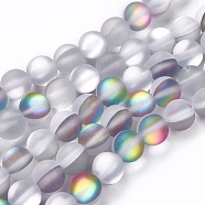 Synthetic Moonstone Beads Strands, Holographic Beads, Round, 6mm, Hole: 0.8mm, about 60~62pcs/strand, 14~15 inch(X-G-E536-01A)