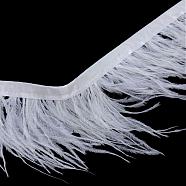 Fashion Ostrich Feather Cloth Strand Costume Accessories, Creamy White, 80~100mm, about 10yards/bag(FIND-R030-8-10cm-15)