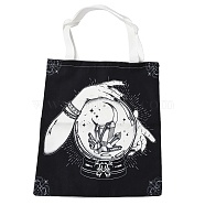 Canvas Tote Bags, Reusable Polycotton Canvas Bags, for Shopping, Crafts, Gifts, Crystal Ball & Hand, Round, 59cm(ABAG-M005-02B)