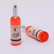 Resin Beads, No Hole, Imitation Wine Bottle, Red, 48x12mm(RESI-WH0010-04E)
