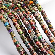 Dyed & Heated Natural Imperial Jasper Beads Strands, Heishi Beads, Flat Round/Disc, Colorful, 4~4.5x2mm, Hole: 1mm, about 180pcs/strand, 16 inch.(X-G-M276-06-C)