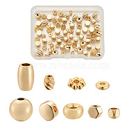 90Pcs 9 Style Brass Spacer Beads, Mixed Shapes, Real 18K Gold Plated, 10pcs/style(KK-CD0001-16G)