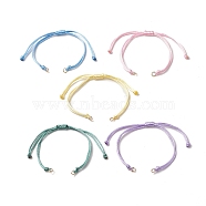 Braided Nylon Thread, with 304 Stainless Steel Jump Rings, for Adjustable Link Bracelet Making, Mixed Color, 10-3/8 inch(26.4cm), Inner Diameter: 1/8 inch(0.32cm)(AJEW-JB01154)