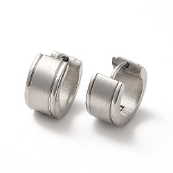 Non-Tarnish 304 Stainless Steel Thick Hoop Earrings, Stainless Steel Color, 12.5x7mm(EJEW-P255-01P)