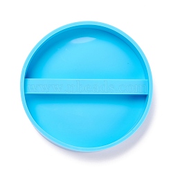 Flat Round DIY Mobile Phone Support Silicone Molds, Resin Casting Molds, For UV Resin, Epoxy Resin Jewelry Making, Deep Sky Blue, 108x16mm, Inner Diameter: 99x44mm(DIY-C028-04)