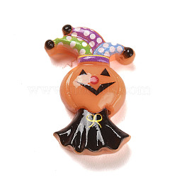 Hallowmas Opaque Resin Decoden Cabochons, Pumpkin, Saddle Brown, 28.5x19.5x8.5mm(RESI-S393-01Q)