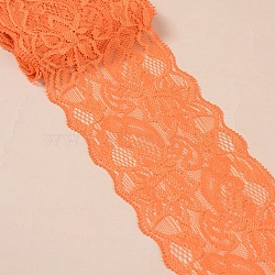 Elastic Lace Trim, Lace Ribbon For Sewing Decoration, Orange, 80mm(OCOR-WH0024-A18)