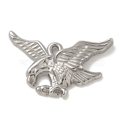 Anti-Tarnish 304 Stainless Steel Pendants, Eagle Charm, Stainless Steel Color, 27.5x29x4mm, Hole: 2x1mm(STAS-Q334-33P)