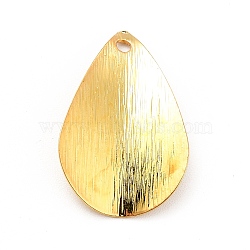 Rack Plating Brass Pendants, Long-Lasting Plated, Teardrop Charm, Golden, 20x13x2mm, Hole: 1.4mm(KK-E067-14G)