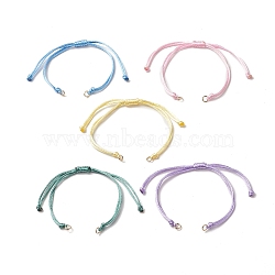 Braided Nylon Thread, with 304 Stainless Steel Jump Rings, for Adjustable Link Bracelet Making, Mixed Color, 10-3/8 inch(26.4cm), Inner Diameter: 1/8 inch(0.32cm)(AJEW-JB01154)