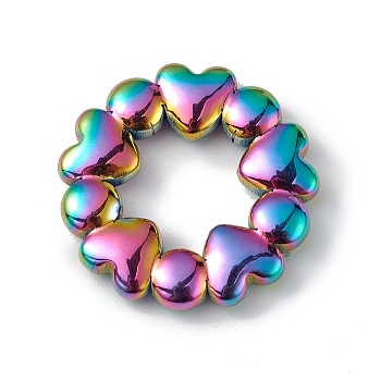 Ion Plating(IP) 304 Stainless Steel Linking Rings, Heart Ring, Rainbow Color, 18x3mm, Inner Diameter: 8.5mm