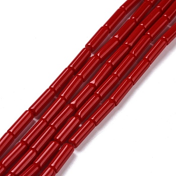 Synthetic Imitate Coral Beads Strands, Column, 13x4mm, Hole: 1.4mm, about 28pcs/strand, 15.20''(38.6~39.1cm)