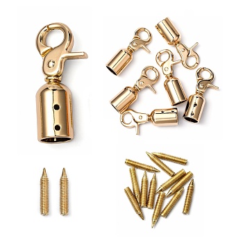 Alloy Swivel Clasps, Swivel Snap Hook, with Iron Screw Nail, Light Gold, 53x24x16mm, Hole: 13mm