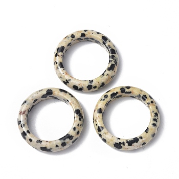 Natural Dalmatian Jasper Plain Band Ring, Gemstone Jewelry for Women, US Size 6 1/2(16.9mm)