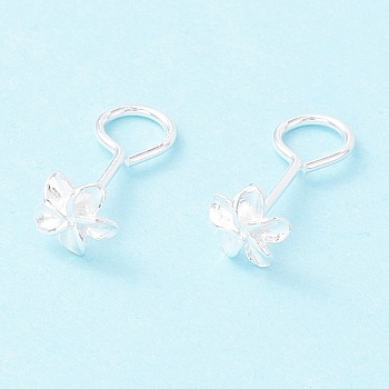 Tiny Sakura 999 Fine Silver Stud Earrings, Exquisite Minimalist Earrings for Girl Women, Silver, 14.5mm, Pin: 0.8mm