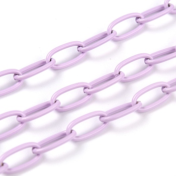 3.28 Feet Spray Painted Brass Cable  Chains, Unwelded, Plum, 10x5x1mm