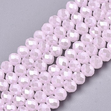 Lilac Rondelle Glass Beads