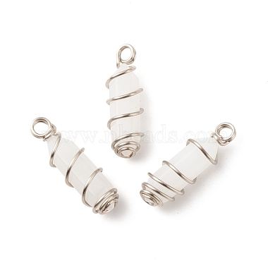 Platinum Bullet White Jade Pendants