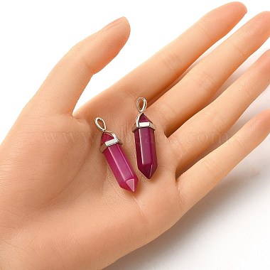 2Pcs Natural Agate Dyed Double Terminated Pointed Pendants(G-YW0002-05E)-4