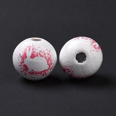 Perles européennes en bois imprimé sur le thème de Pâques(X-WOOD-C002-10C)-2