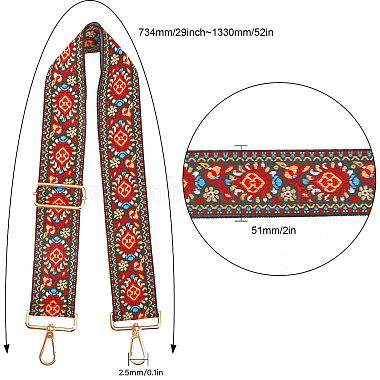 Ethnic Style Polyester Adjustable Bag Handles(FIND-WH0129-24B)-2