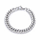 Men's 304 Stainless Steel Diamond Cut Cuban Link Chain Bracelets(X-BJEW-L673-002C-P)-1