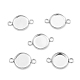 Flat Round 304 Stainless Steel Cabochon Connector Settings(X-STAS-E079-02)-1