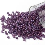 TOHO 8/0 Round Beads, Japanese Seed Beads, (625F) Raspberry Matte Luster, 3mm, Hole: 1mm, about 1110pcs/50g(SEED-XTR08-0625F)