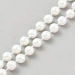 ABS Plastic Pearl Chains, Round, White, 8mm, 5m/pc(KY-WH0036-133C)