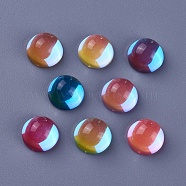 Flat Back K9 Glass Cabochons, Half Round/Dome, Mixed Color, 10x6mm(X-RGLA-F062-D)