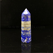 Point Tower Natural Lapis Lazuli Home Display Decoration, Healing Stone Wands, for Reiki Chakra Meditation Therapy Decos, Hexagon Prism, 80~90mm(PW23030660713)