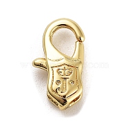 Zinc Alloy Lobster Claw Clasps, Long-lasting Plated, Real 14K Gold Plated, 14x7.5x3.5mm, Hole: 2.5x1.5mm(PALLOY-O003-01B)
