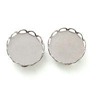 304 Stainless Steel Brooch Base Settings, Round, Stainless Steel Color, 17x2.5mm, Tray: 16mm(FIND-D035-03B-P)