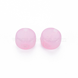 Transparent Acrylic Beads, Dyed, Flat Round, Pearl Pink, 8.5x5.5mm, Hole: 2.5mm, about 1774pcs/500g(MACR-S373-05E-10)